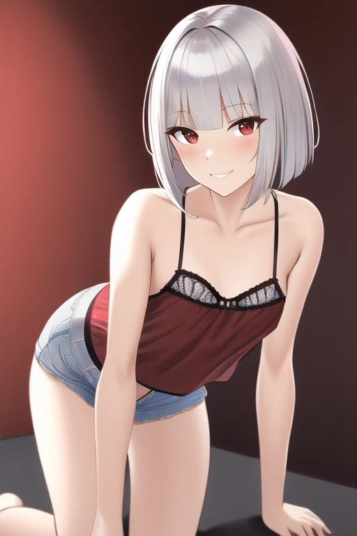 [NovelAI] Камзол Соблазнительная улыбка Боб Маленькая грудь Нижнее белье [Иллюстрация]